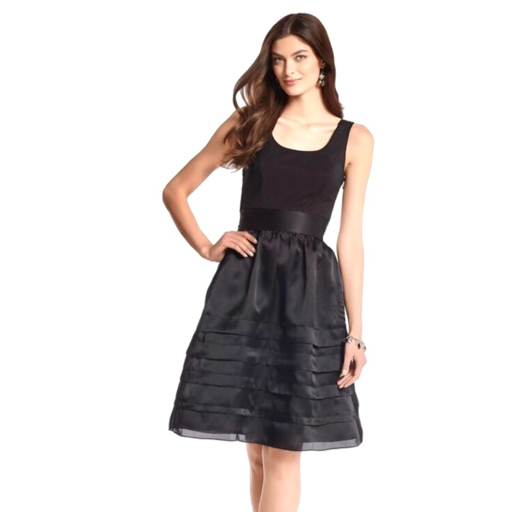 White House Black Market Silk Black Sleeveless Dress Size 2
